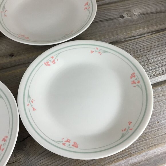 Corelle Summer Blossom Beige 6 3/4" Bread Plates Set Of 4 Floral Pattern Vintage - Picture 13 of 16